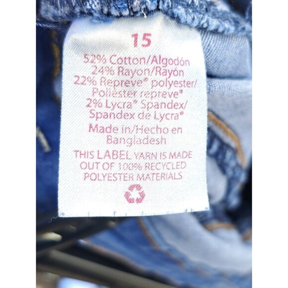 No Boundaries Mid Rise Skinny Jeans Womens 15 Acid Wash Blue (Flaw) - Picture 6 of 7